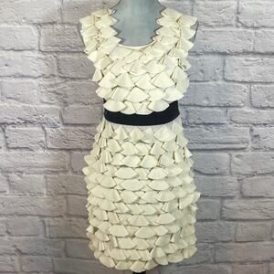 Ryu beige petal dress origami design